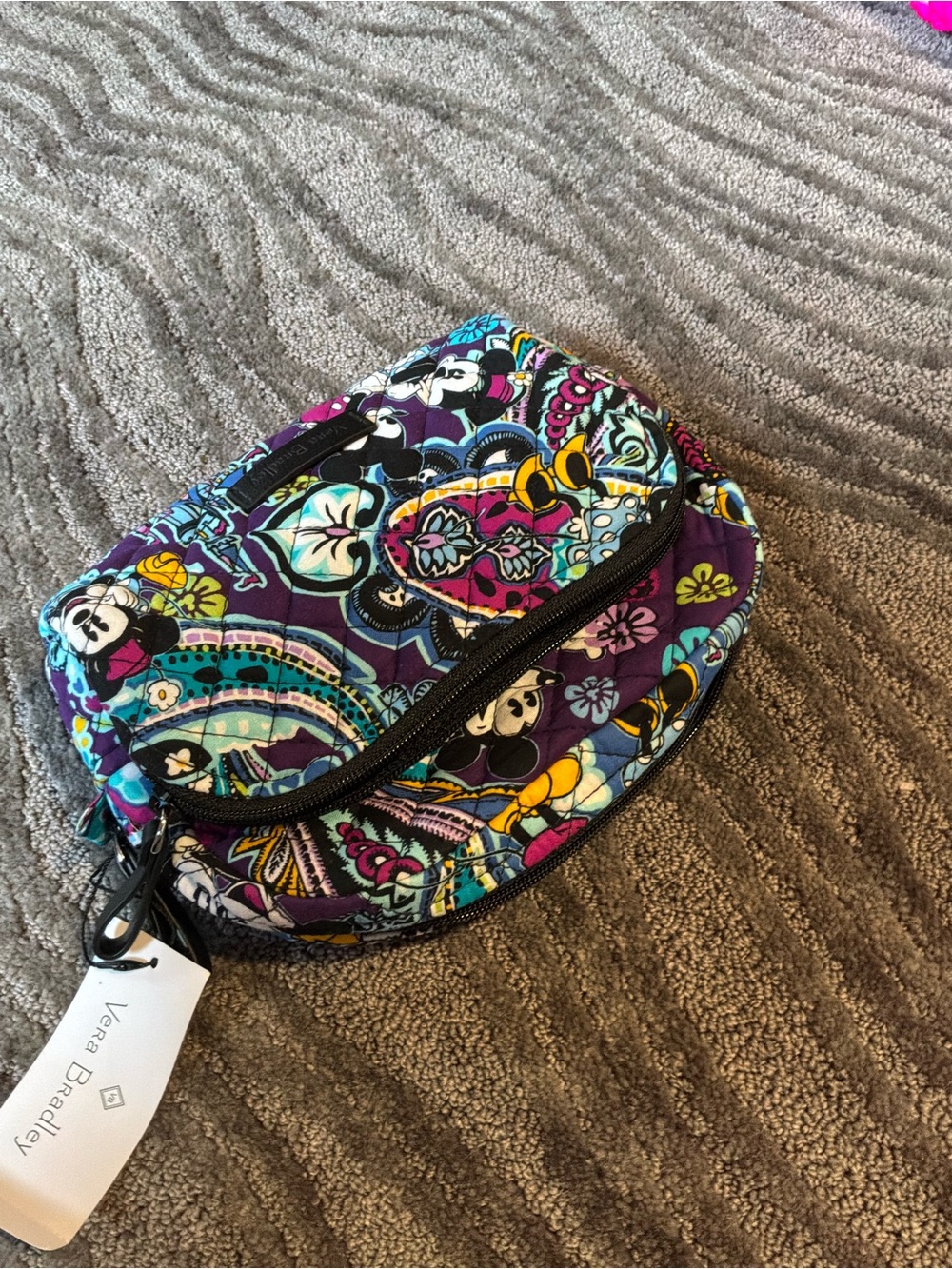 Vera Bradley Purple Paisley and Teal Quilted Cosmetic Case